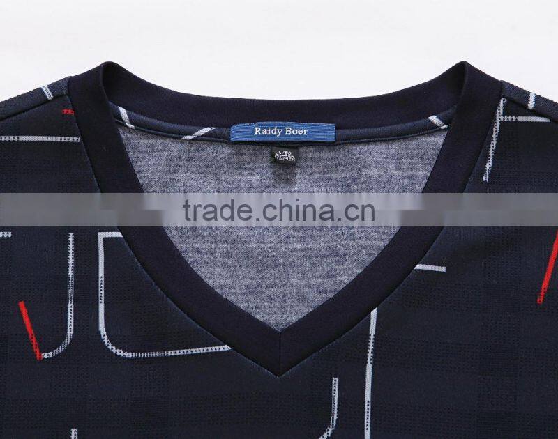 Men's Long sleve v-neck fashion T-shirt