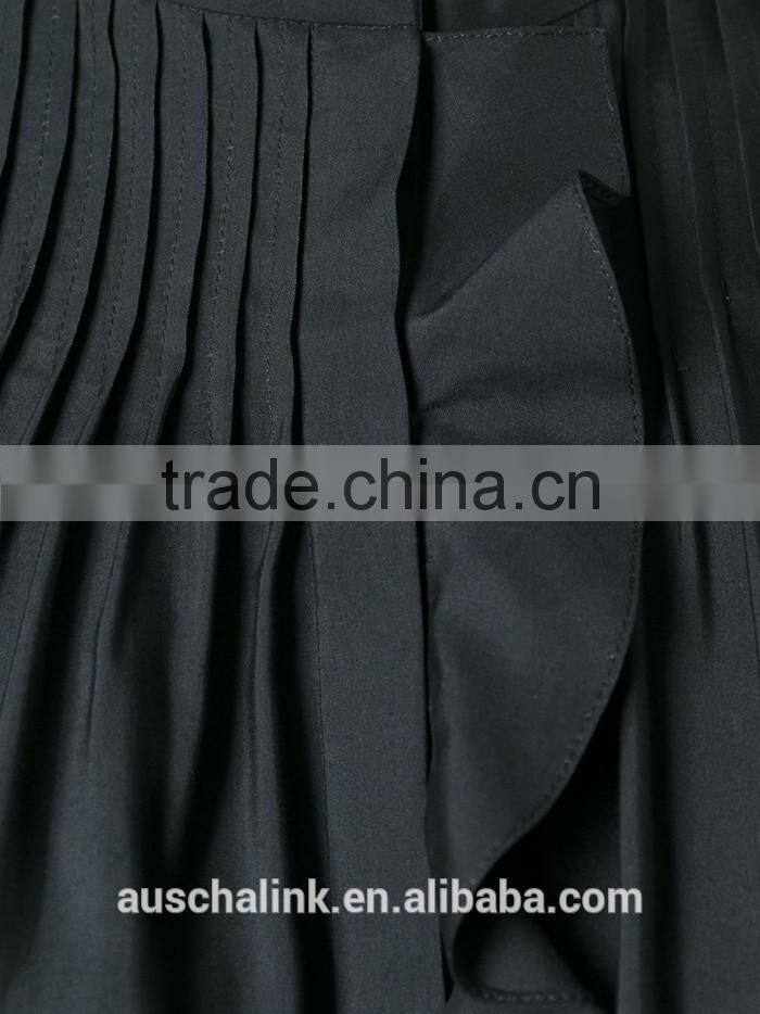 hot sale nice design women executive pleated silk shirts 2016