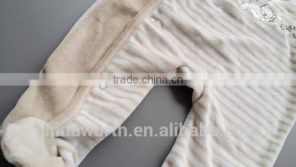 warm and soft feeling winter velvet fabric toddler baby clothing design