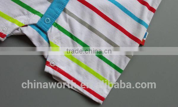 striped cheap cotton romper 2 color romper baby's short sleeves romper