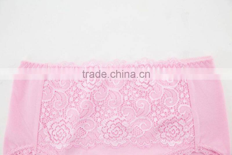Pink 95% Cotton 5% Spandex with Lace Sexy Fancy Woman Underwear