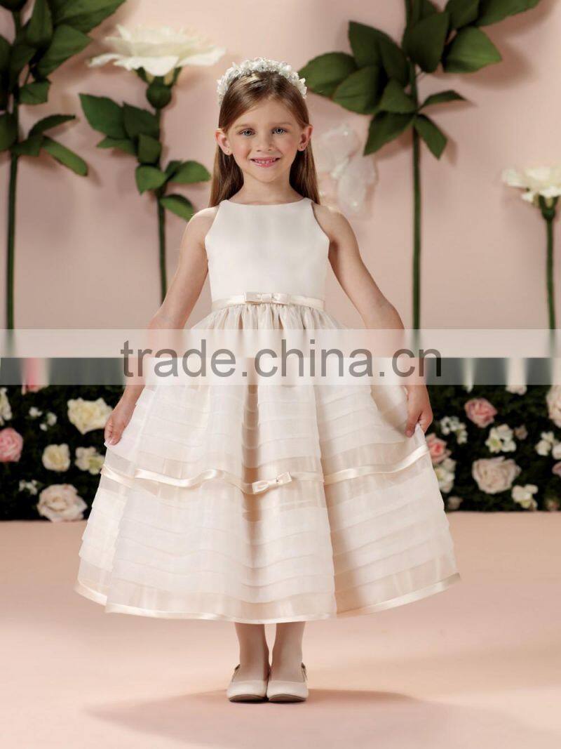 sexy puffy flower organza bow-knot party girl dress