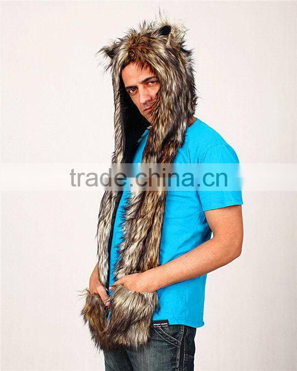 New latest Profession manufactuer animal hood hat gloves for kids
