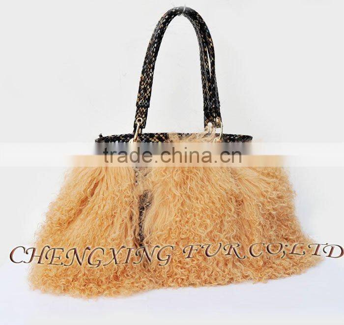 CX-H-47B Mongolian Lamb Fur Ladies Handbag New Products