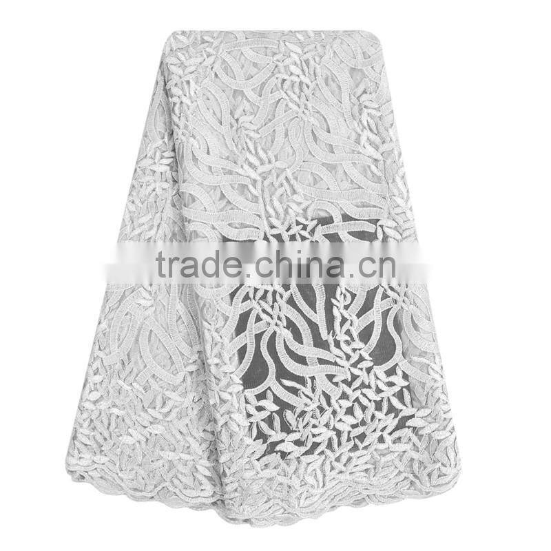 Nigeria Design Wedding Dress Tulle Lace Fabric FL0171