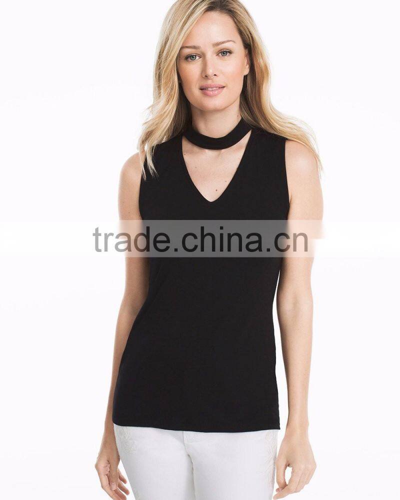 MGOO Gold Supplier Custom Latest Design In V Neck Tank Top Hotsale Women Net Tops