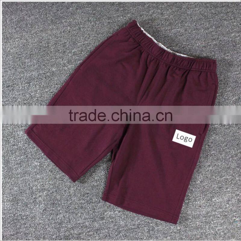 Wholesale Men 65%Cotton 35% Polyester Burgundy Bottoms Boys Grey Fleece Running Mens Sweat Shorts