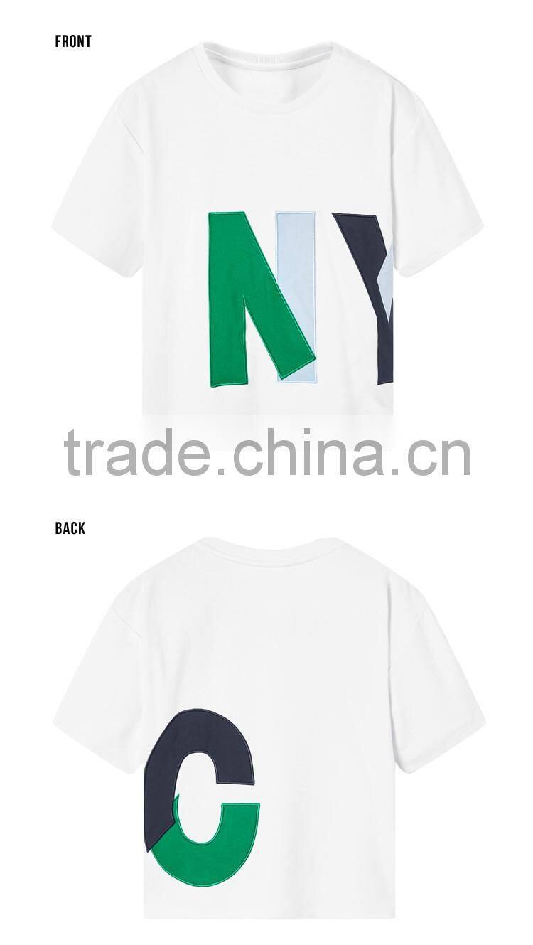 2017 skateboard girl casual embroidered patch women cheap t shirt custom