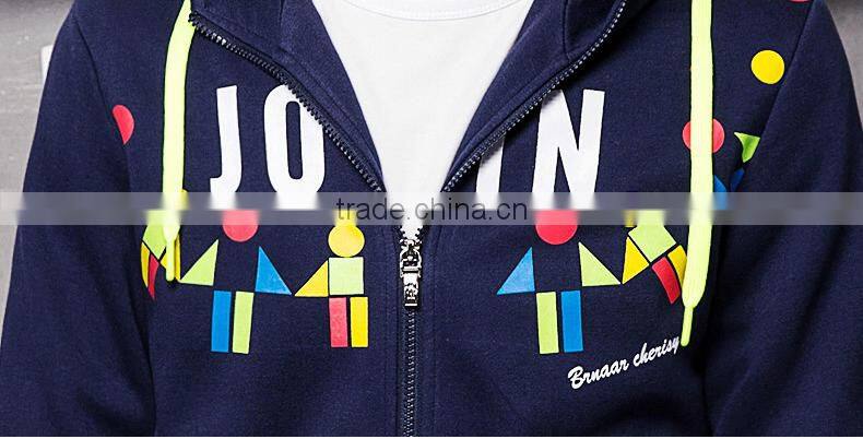 2015 fashion men's long sleeve cardigan hoodies coat of cultivate one's morality