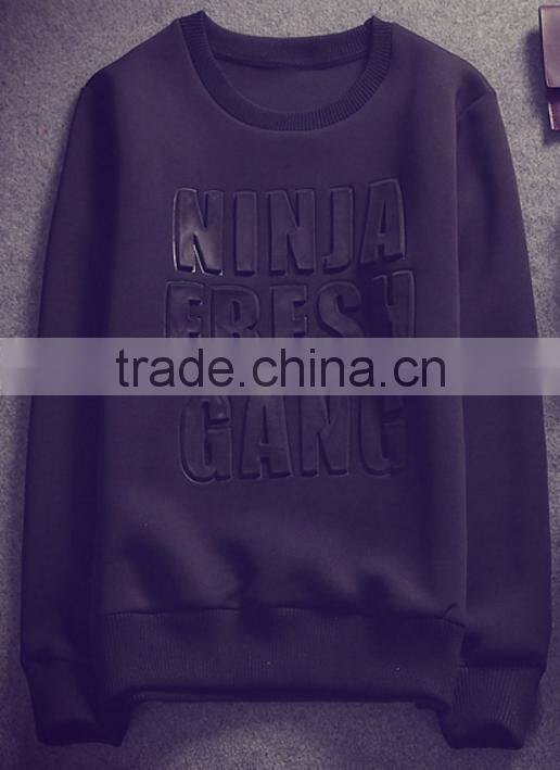 Fashion Scuba Crewneck Sweatshirt Embossed Pullover