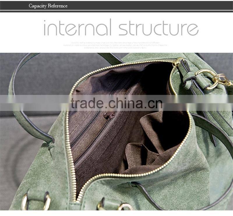 Vintage Nubuck Leather Large Women Shoulder Bag