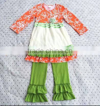 2016 giggle moon remake outfits wholesale children's boutique clothi cotton dress and pant ruffle outfits