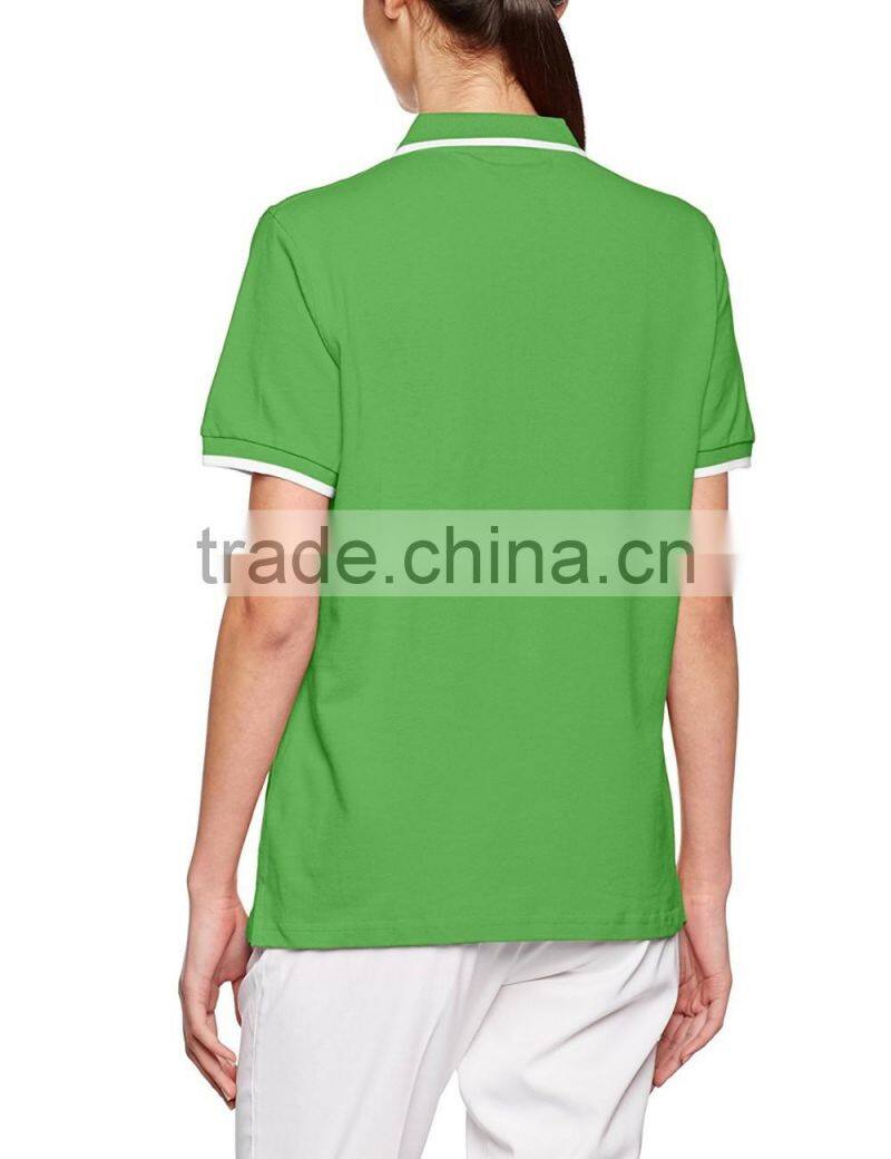 Women's Green,Yellow,Red Tipping Polo golf tee Shirt