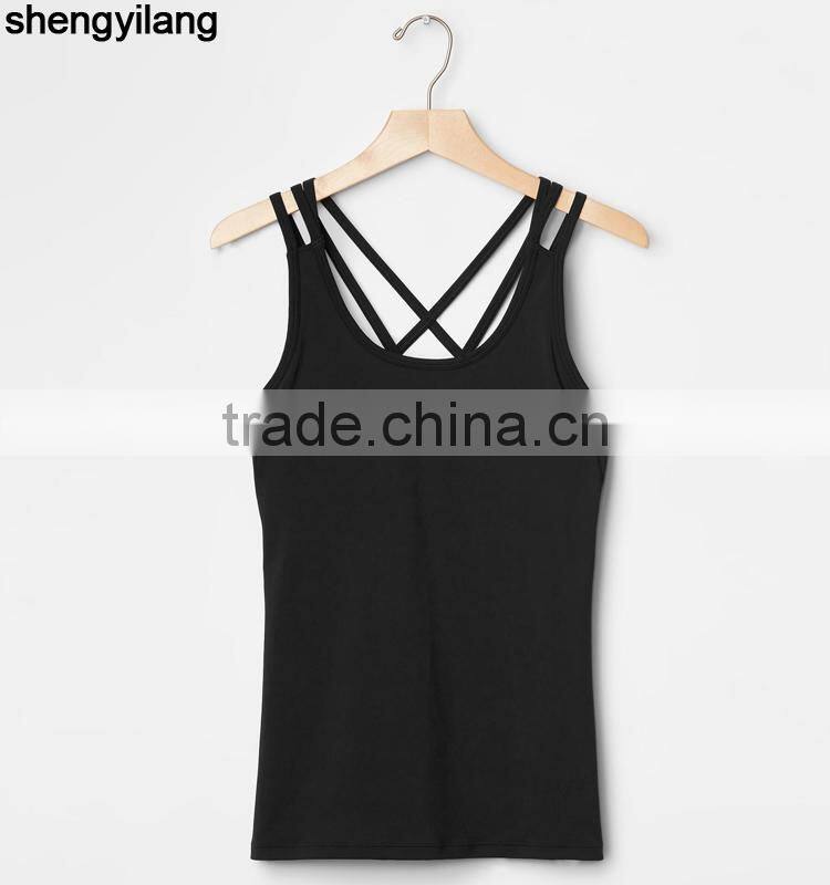 Women's cross-belt sports vest wholesale fashion tank top in guangzhou