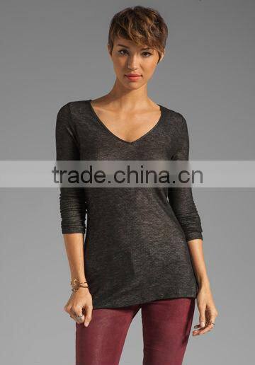 Ladies Leather Trim Tunic
