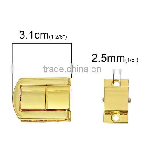 Gold Plated Jewelry Wooden Case Box Lock 31.0mm