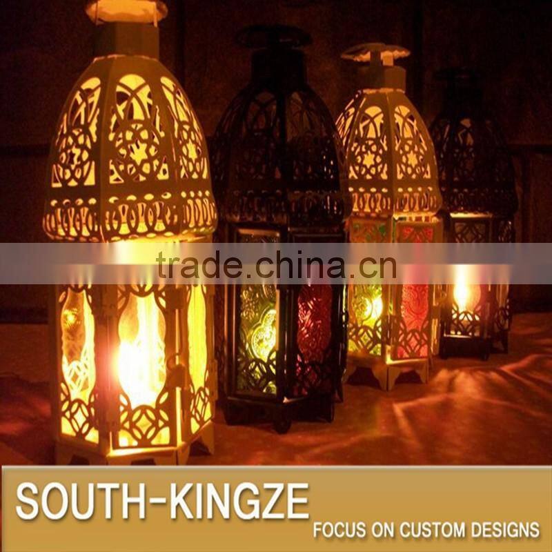 Colorful/Transparent Glass Metal Candelabrum