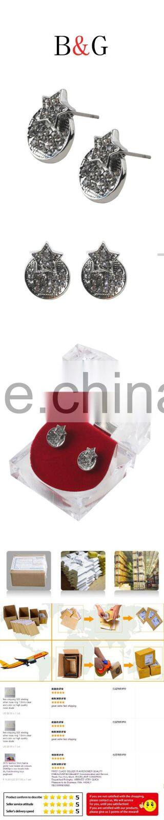 Customized Unisex Cute Double Designs Cheap For Stud Hiphop Earrings Wholesale