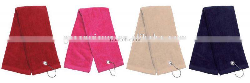 Golf towel oem cotton golf hand towels golf towel luxury china supplier