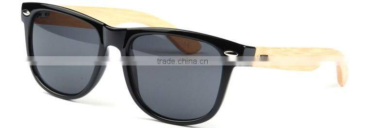 high quality cheap bamboo sunglasses PC frame AC smoke lenses sunglasses 1028