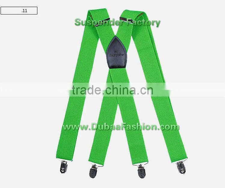 1.5" Wide Solid Color Mens Suspender X Type Undergarment Suspender Brace Casual Business