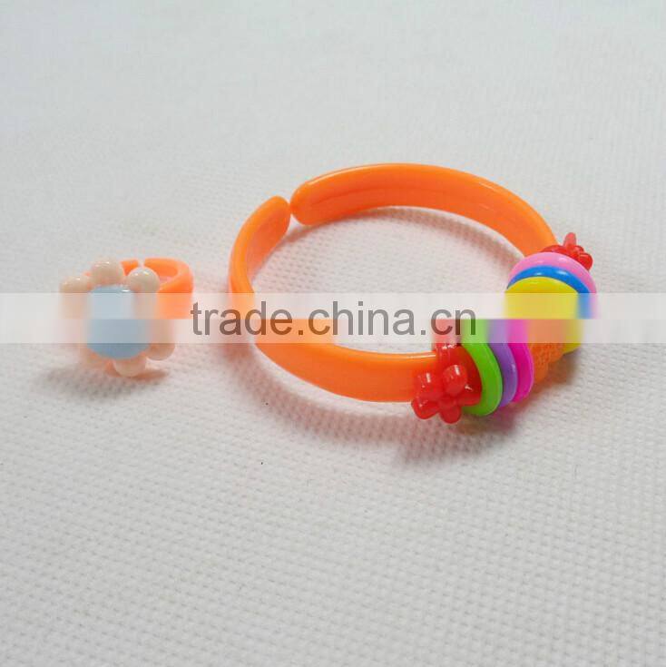Fashion Plastic Bracelet Ring Set Jewelry Set for Kids-Bracelet+ Ring Set for Children's Day and Girls