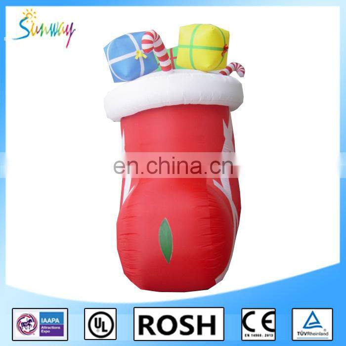 OEM inflatable Christmas sock model for Chrismas holiday