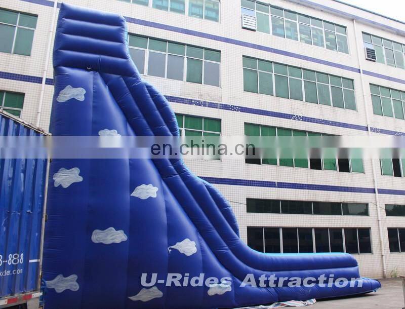 sky blue super high Inflatable slide for pool