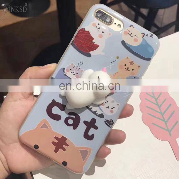 china suppliers cheap 3D squishy cat Q Bounce aliotterbox phone case/cell phone cases