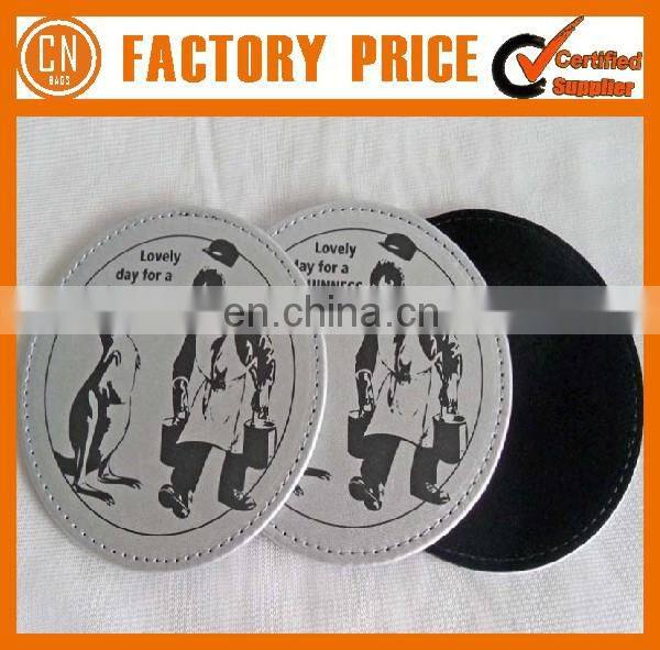 Cheap Logo Custom Embossed Leather Coaster