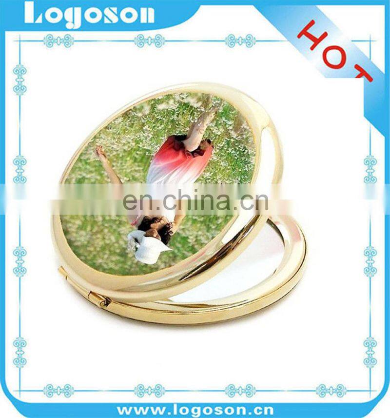 personalized portable handbag metal cheap compact mirrors souvenir