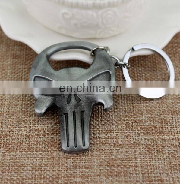 Custom creative metal skull opener keychains for sale