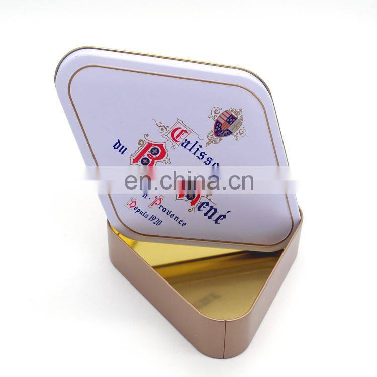 diamond shaped custom tin packing chocolate box