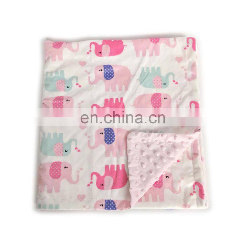 Super Soft Anti-Pilling Polyester Bubble Embossed Blanket Custom Fleece Minky