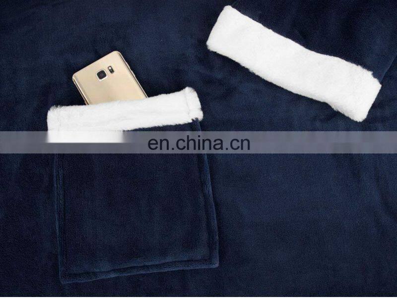 Cheap Super Soft Cozy Premium wearable electric Fleece blanket with long sleeve for Women and Men