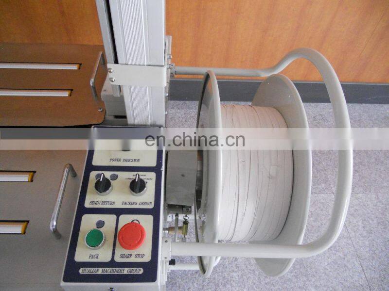 Shanghai Semi Auto Plastic Strip Band Roll Carton Box Strapping Pack Machine