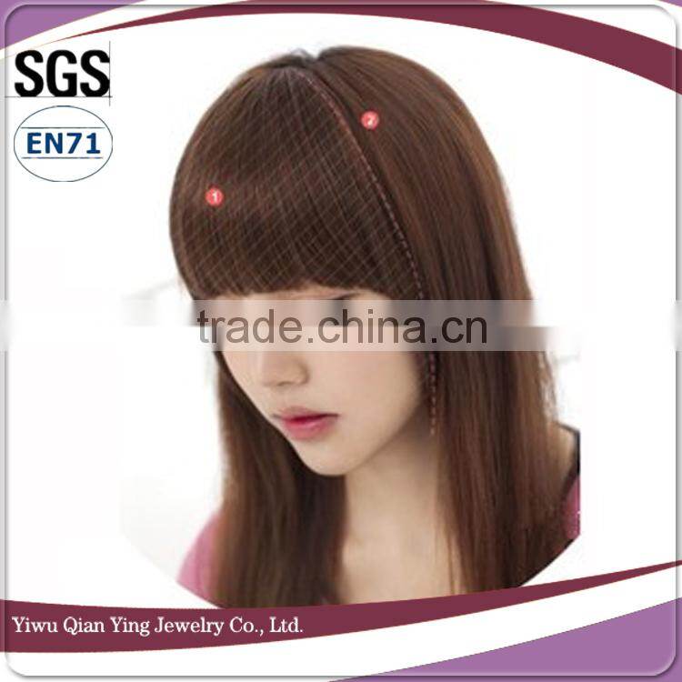 fashion girl synthetic clip natural hair neat bangs