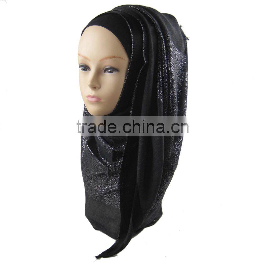 S449 Lovely design long muslim scarf Slub cotton muslim scarf