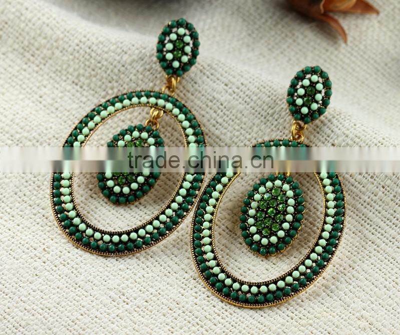 earring with blue stone round paper rolled gold torage box models jewelry arete para mujer