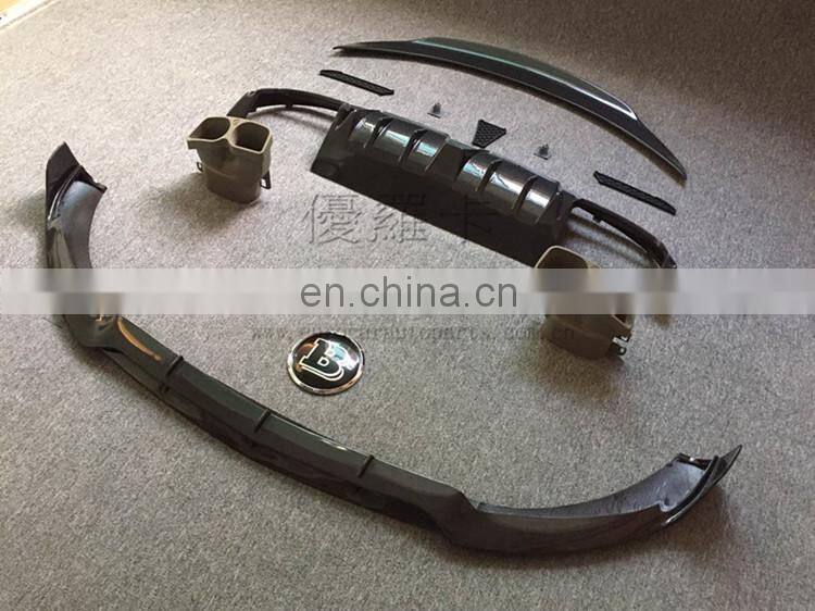 C63 w205 brabas carbon finber parts full set with carbon finber front lip diffuser and muffler tips and carbon rear wing