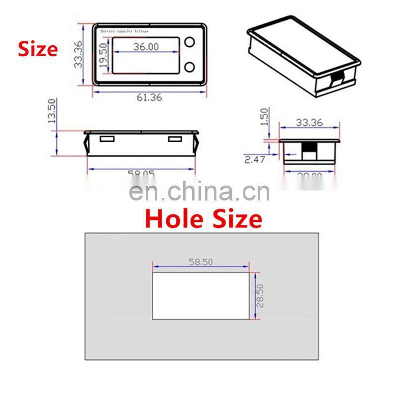 Battery Capacity Indicator tester DC 8V-100V Lead Acid Lithium LiFePO4 Car Motorcycle Voltmeter Voltage Gauge 12V 24V 48V 72V