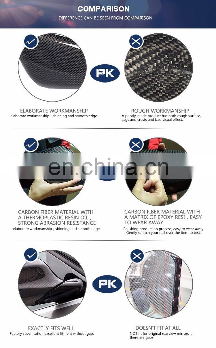 C-Class W205 Carbon Fiber Side Rear View Mirror Cover 2Pcs For Mercedes Benz 14-15 Lhd Only