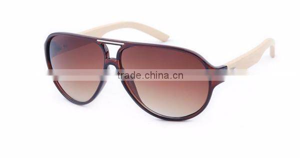 new model women flat top wood bamboo temple AC lens sungalsses