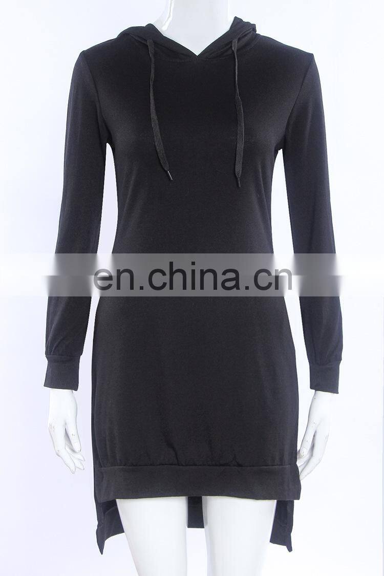 New Fashion Irregular Hooded Long Sleeve Dress Sweater Large Size Trendy Casual Split Skirt Manufacturer Wholesale