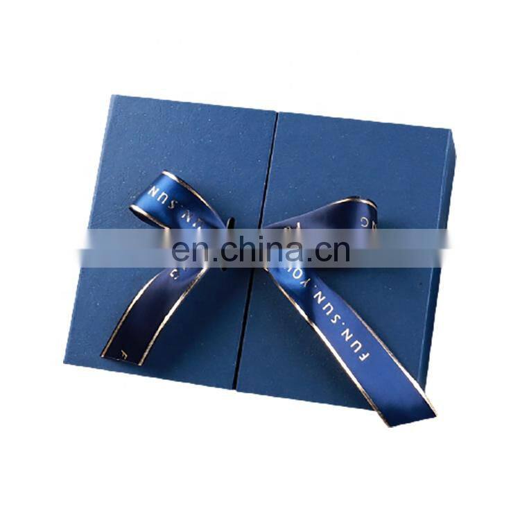 luxury design packaging mens perfume double opening gift box set packaging with ribbon custom logo mystery box