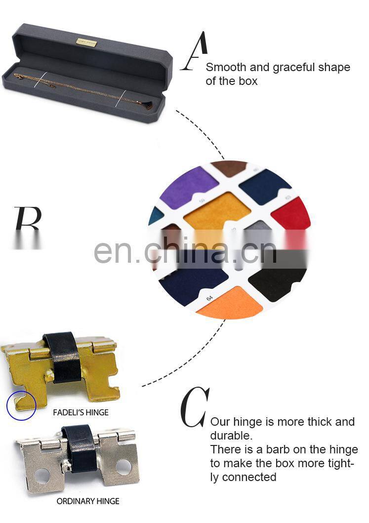 Wholesale Luxury Custom Logo Gray Microfiber Bracelet Box