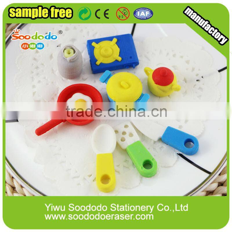 3D Kitchen ware shaped eraser puzzle rubber stationery