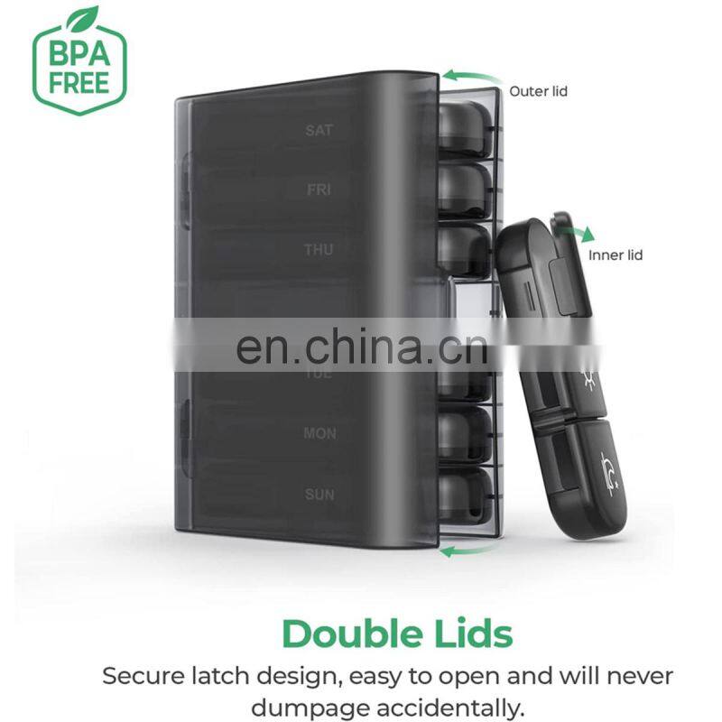 7 days Weekly Pill Case 21 Grids Medicine Tablet Portable Dispenser Organizer Pill Box storage Drug Container Holder