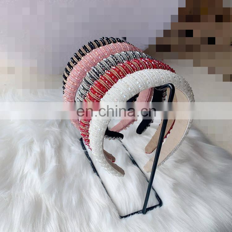 Crystal Headbands Fashion Hair Hoop Bands Bezel Luxurious Rhinestones Sponge Hairbands Women Hair Accessories Headdress
