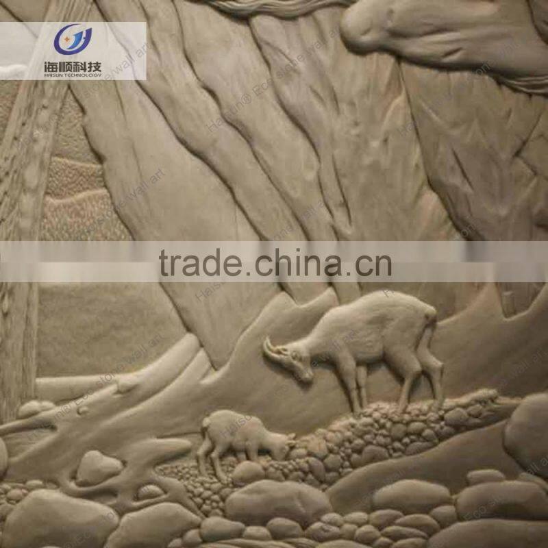 Customized patterns indoor wall cover sculpture decoration with Eco stone